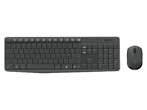 Wireless Keyboard & Mouse Logitech MK235, Low-profile, Spill-resistant, FN key, 5M