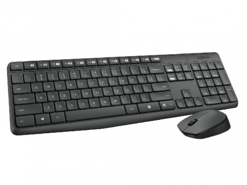 Wireless Keyboard & Mouse Logitech MK235, Low-profile, Spill-resistant, FN key, 5M