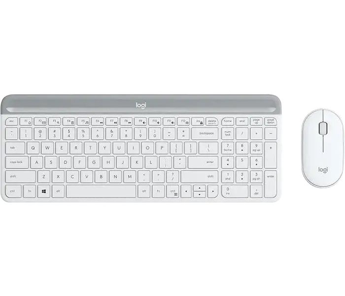 Wireless Keyboard & Mouse Logitech MK470, Compact, Ultra thin, Scissor keys, Quiet typing, White