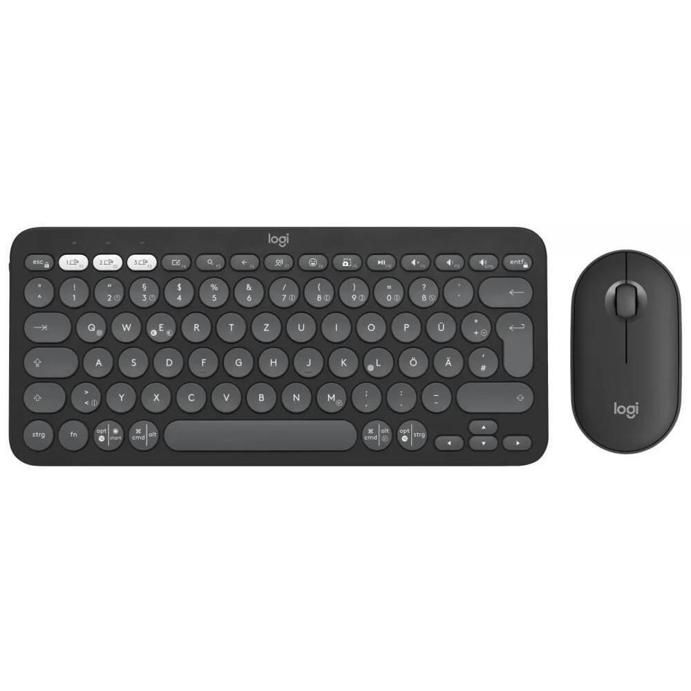 Wireless Keyboard & Mouse Logitech Pebble 2 Combo, Compact, Low-profile, Multi-Device, 4000dpi, 3 bu
