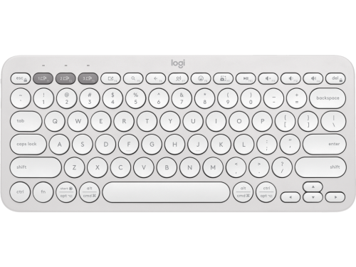 Wireless Keyboard Logitech Pebble Keys 2 K380S, Compact, Low-profile, F-keyss, Multi-Device White