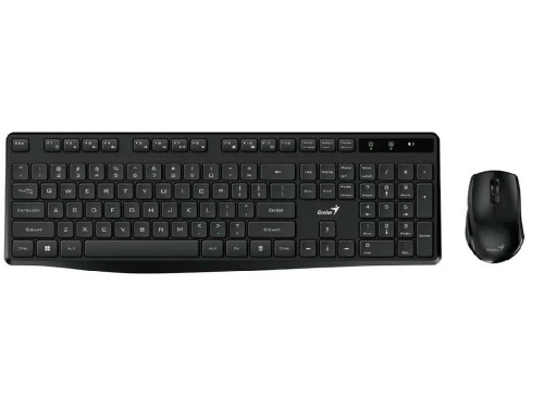 Wireless Keyboard & Mouse Genius KM-8206S, 12 Fn keys, Chocolate keycap, Silent, 1200dpi, 3 buttons