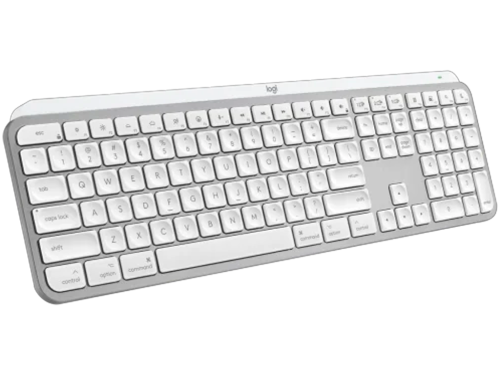 Wireless Keyboard Logitech MX Keys S for Mac, Ultra thin, Premium typing, Metal plate, White
