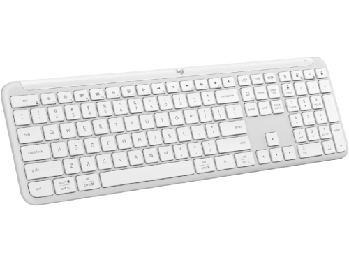 Wireless Keyboard Logitech K950, Ultra thin, Quiet Typing, F-keys, Smart Actions, Flow, 2xAAA,White