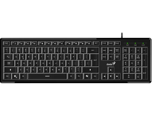 Keyboard Genius SlimStar 820, 12 Fn Keys, Low-profile, Slim, Quiet typin, Backlight, 1.8m, USB,EN/Ru