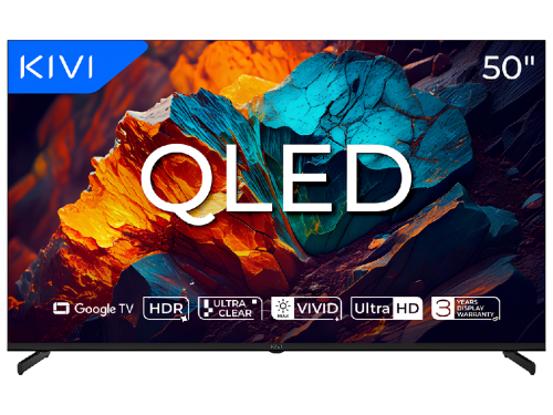 50' LED SMART TV KIVI 50U720QB, QLED, 4K UHD, Google TV, Black