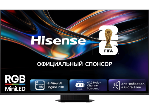 65' LED SMART TV Hisense 65UR9S, RGB Mini LED 4K UHD, VIDAA OS, Black