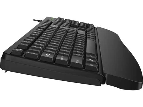 Keyboard Genius KB-123, Classic, 12 Fn Keys, Concave Keycaps, Spill Resistant, One Palm Rest, 1.5m