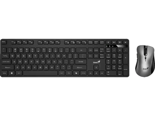 Wireless Keyboard & Mouse Genius KM-8216S, 12 Fn keys, Chocolate keycap, Silent, 1200dpi, 3 buttons