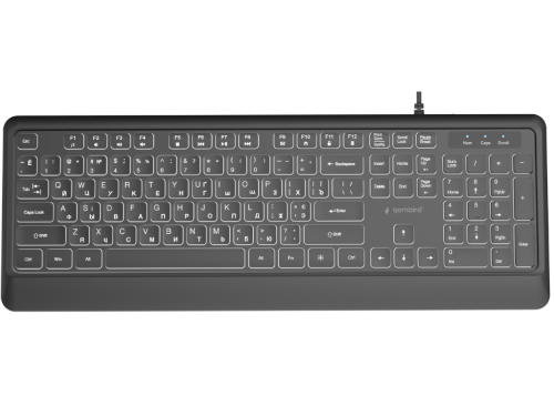 Keyboard Gembird KB-MCH-05-CYRL, Slimline, 12 FN keys, 5 multimedia keys, Chocolate type, 1.8m