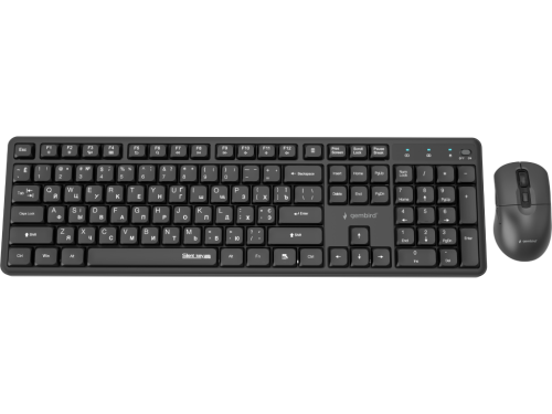 Wireless Keyboard & Mouse Gembird Silent key Pro Business KBS-WMS-01-CYRL, Slim , 5000dpi, 6 buttons
