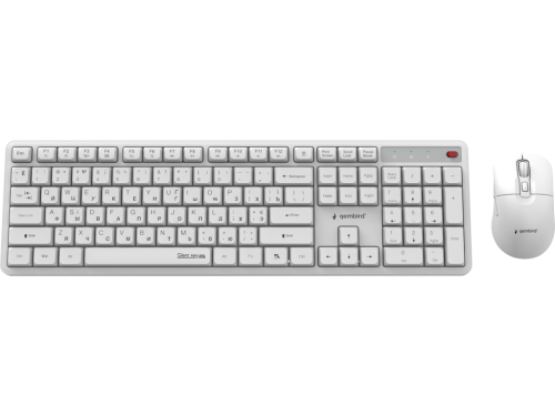 Wireless Keyboard & Mouse Gembird Silent key Pro Business KBS-WMS-01-W-CYRL, Silent, Slim , 5000dpi