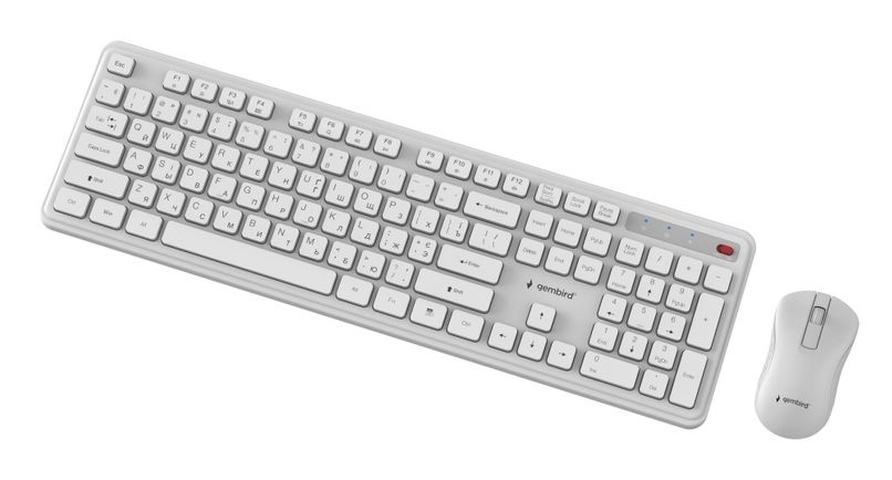 Wireless Keyboard & Mouse Gembird Slim Pro Business KBS-WPS-01-W-CYRL, Chocolate, 1200dpi, 3 buttons