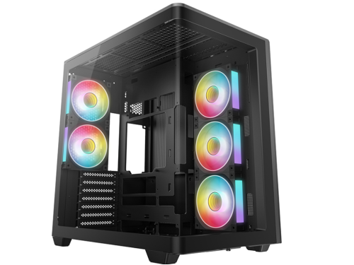 Case ATX Deepcool CG590U 5F, w/o PSU,3x120side 2x120rear ARGB PWM, 2xUSB3.0, 1xTypeC, Curved-Glass