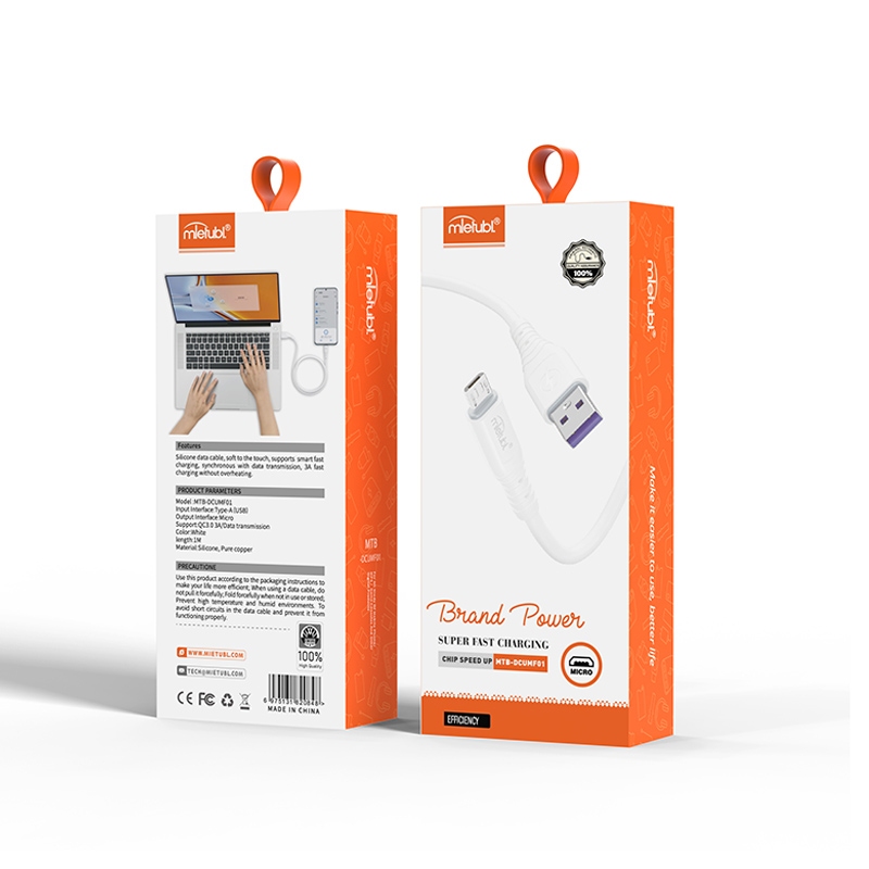 Mietubl Cable 1M Usb-Lightning MTB-DCULF01 Silicon Data cable White