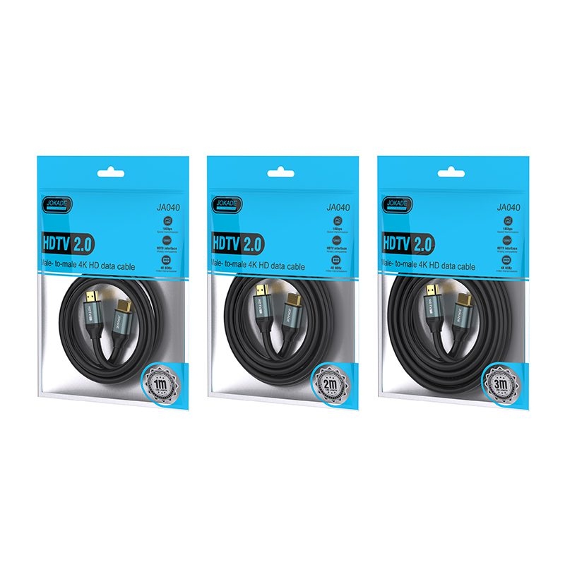 Jokade JA040 XUNJIE Series HDTV 2.0 Male to Male 4K HD Data Cable (1 meter) Black