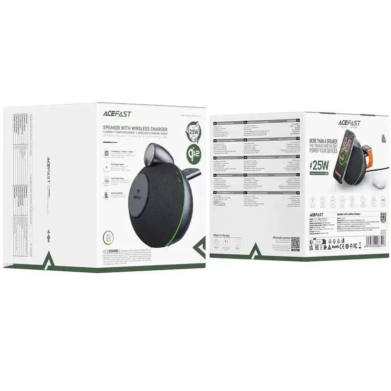 Acefast K10 Air speaker with wireless charger,metal grey