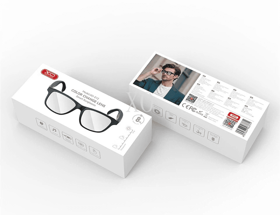 XO E12 Smart Audio Eyewear Discolouring Anti-Blu-ray Lens Black