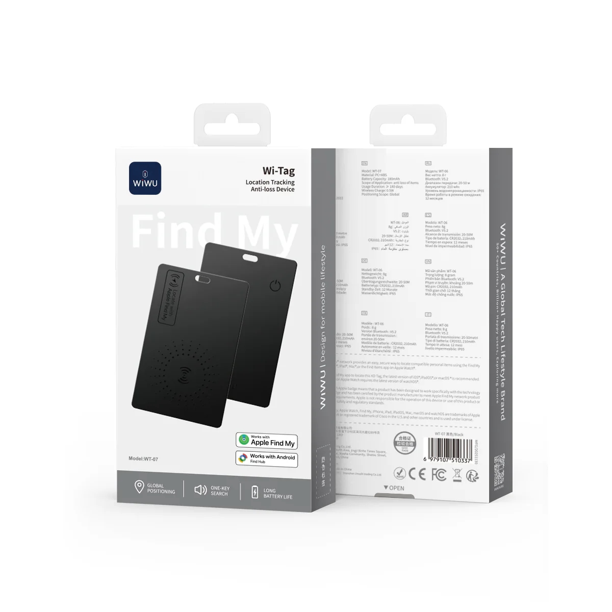 Wiwu Wi-Tag Location Tracking Anti-Loss Device WT-07 Black
