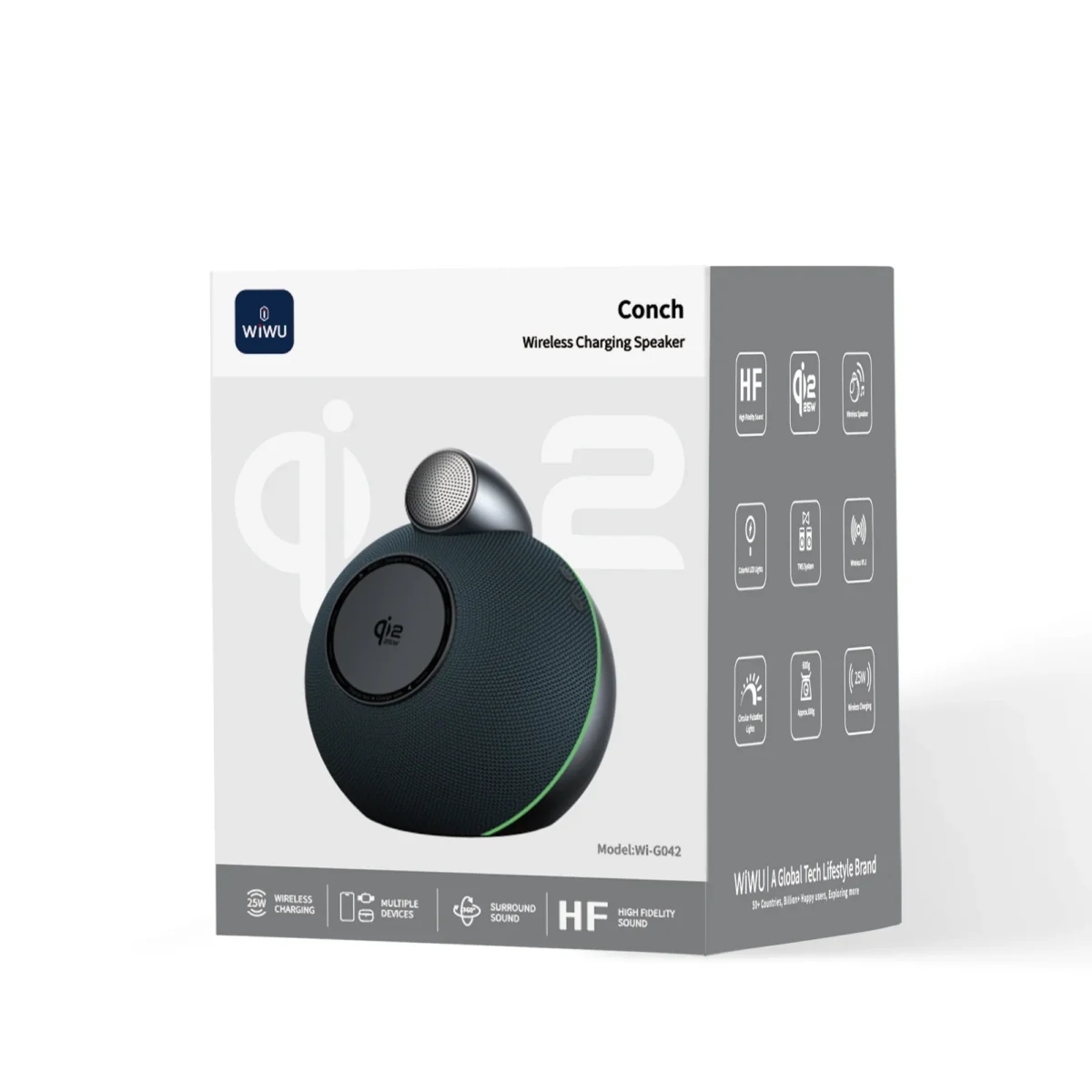 Wiwu Conch Wireless Charger Speaker Wi-G042 Black