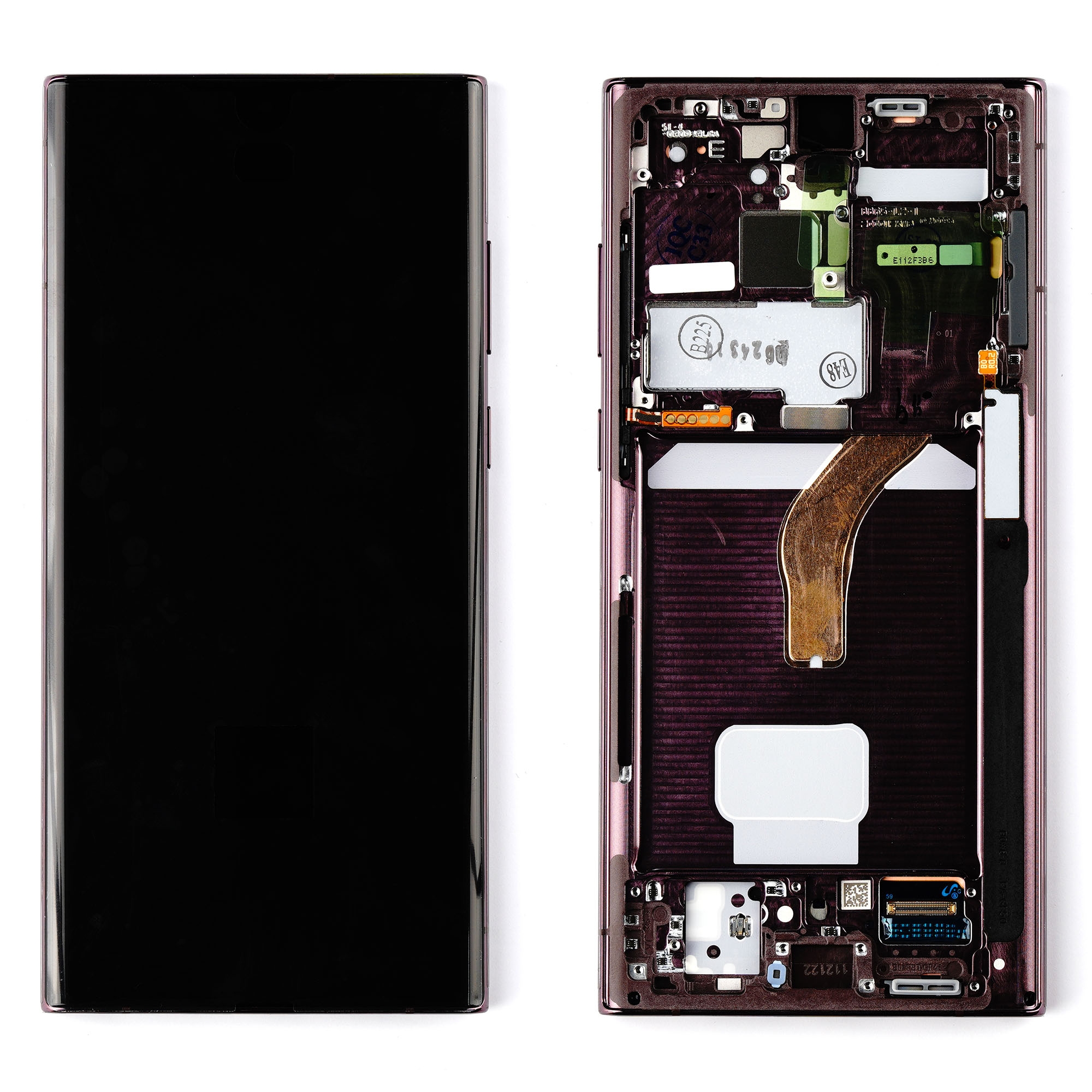 LCD SAMSUNG S22 ULTRA / S908 BURGUNDY WITH FRAME ORIGINAL (SERVICE PACK)