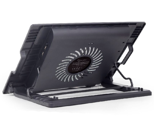 Notebook Cooling Pad Gembird NBS-1F17T-01, up to 17'', 1x150 mm fan, Adjustable angle, LED light