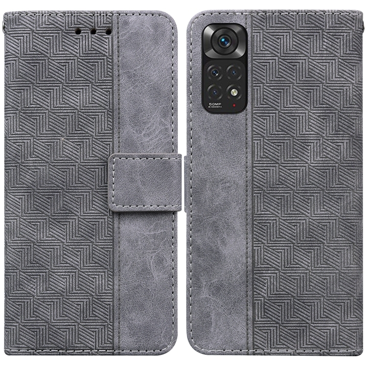 Husa p/u Xiaomi Redmi Note 11 / Note 11S Geometric Embossed Piele (Grey)