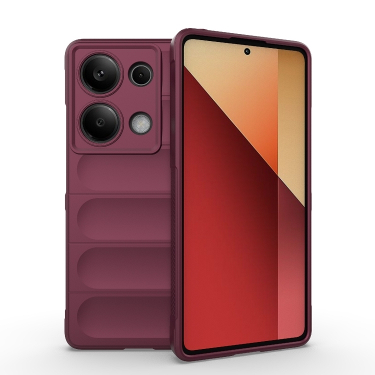Xiaomi Redmi Note 13 Pro 4G Global Magic Shield + Flannel Husa (Wine Red)