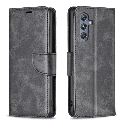 Samsung M34 5G Lambskin Texture Pure Color Carte piele Husa (Black)