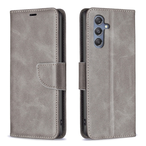 Samsung M34 5G Lambskin Texture Pure Color Carte piele Husa (Grey)