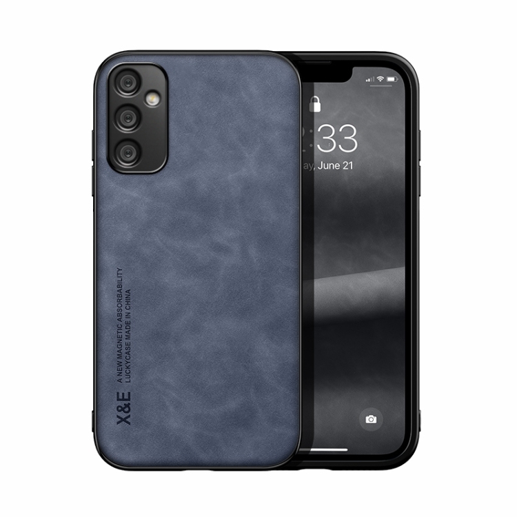 Samsung A05s Skin Feel Magnetic Piele Back Husa (Blue)