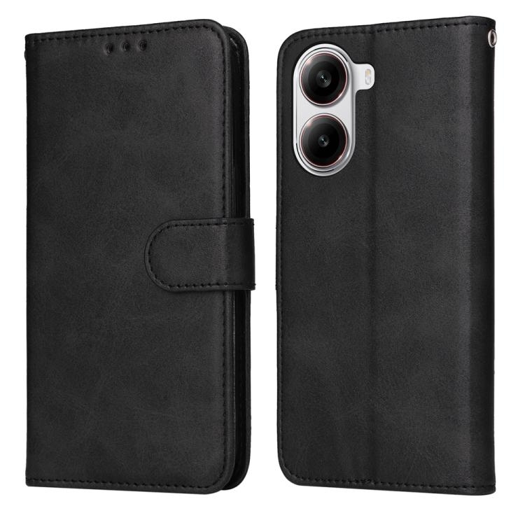 Redmi Turbo 4 / Xiaomi Poco X7 Pro Classic Calf Texture Carte Piele Phone Husa (Black)