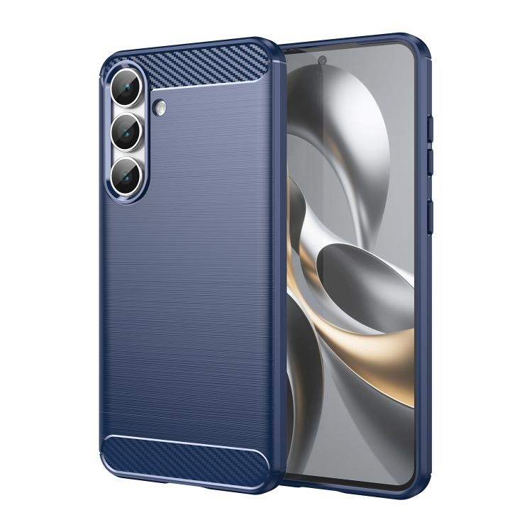 Samsung S25 FE 5G Carbon Fiber Brushed Texture TPU Phone Husa(Blue)