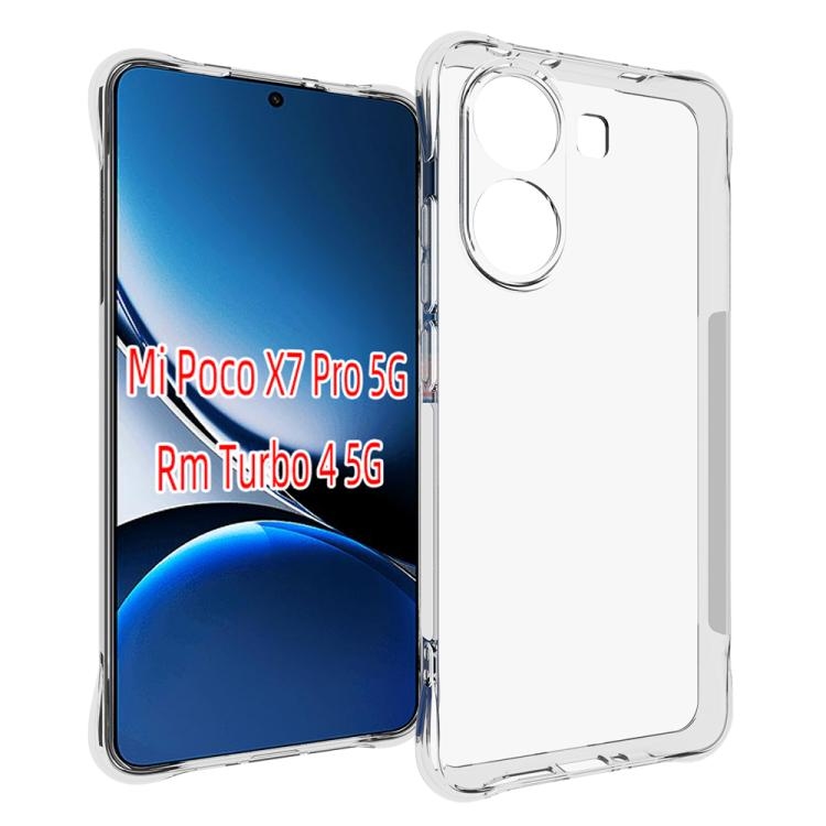 Xiaomi Poco X7 Pro Shockproof Non-slip Thickening TPU Phone Husa (Transparent)