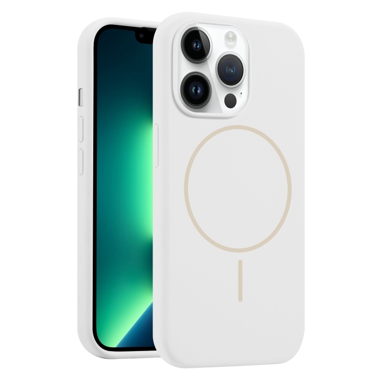 iPhone 13 Pro Max Liquid Silicone MagSafe Phone Husa(White)