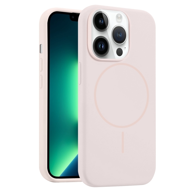 iPhone 13 Pro Max Liquid Silicone MagSafe Phone Husa(Pink)