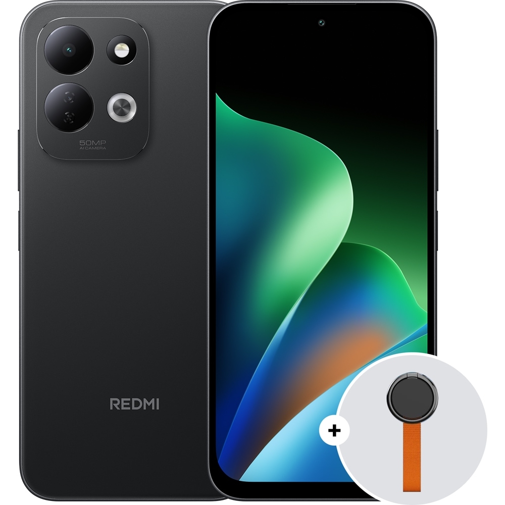 XIAOMI Redmi 17, 128GB, 4GB RAM, Dual SIM, Black + Woven Strap Ring Stand
