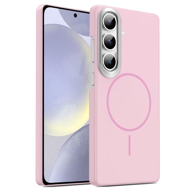 Samsung S24 5G Gold Armor PC Thin Circle MagSafe Shockproof Phone Husa(Pink)