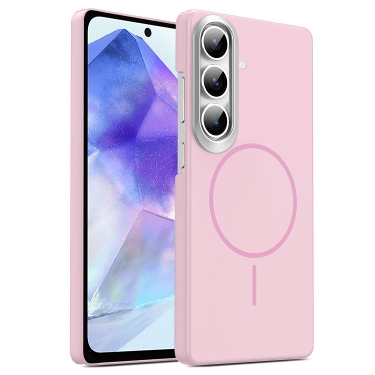 Samsung A55 5G Gold Armor PC Thin Circle MagSafe Shockproof Phone Husa(Pink)