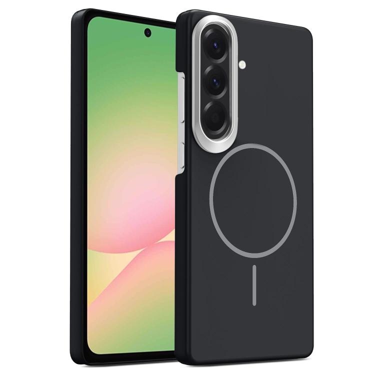 Samsung A56 5G Gold Armor PC Thin Circle MagSafe Shockproof Phone Husa(Black)