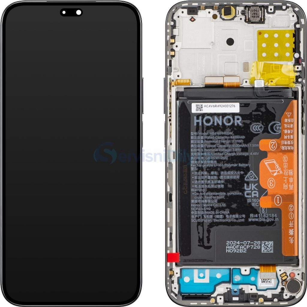 LCD HUAWEI HONOR 200 LITE BLACK WITH FRAME + BATTERY ORIGINAL SERVICE PACK