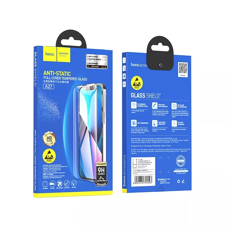 Hoco Full-screen anti-static dust-free tempered film for ip13 Pro Max(A27) black