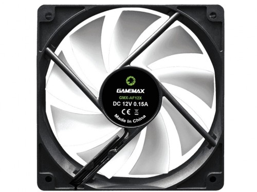 'PC Case Fan GAMEMAX GMX-AF12X, 120mm, 23.7dB, 24.8 CFM, 1100PM, Sleeve Bearing, RGB, Molex + 3pin.