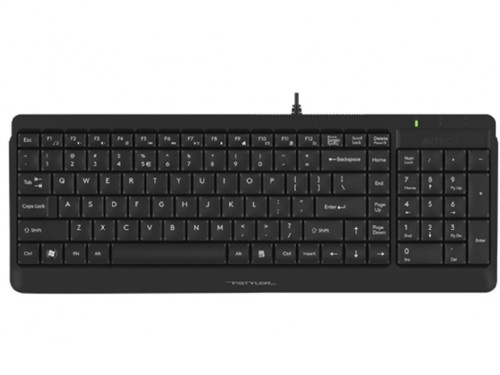 'Keyboard A4Tech FK15, Full-Size Compact Design,FN Multimedia, Laser Engraving,Splash Proof,Black,US