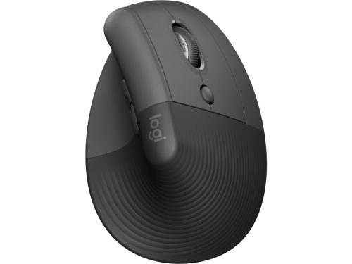 Wireless Mouse Logitech Lift Vertical, Optical, 400-4000 dpi, 6 buttons, 1xAA, BT/2.4 Ghz, Black