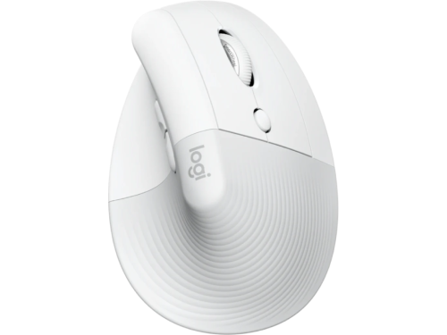 Wireless Mouse Logitech Lift Vertical, Optical, 400-4000 dpi, 6 buttons, 1xAA, BT/2.4 Ghz, White