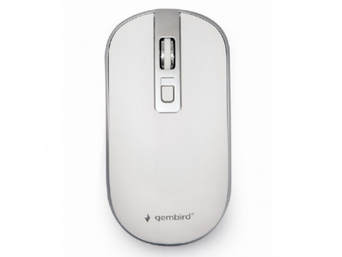 Wireless Mouse Gembird MUSW-4B-06-WS, 800-1600 dpi, 4 buttons, Ambidextrous, 1xAA, White/Silver