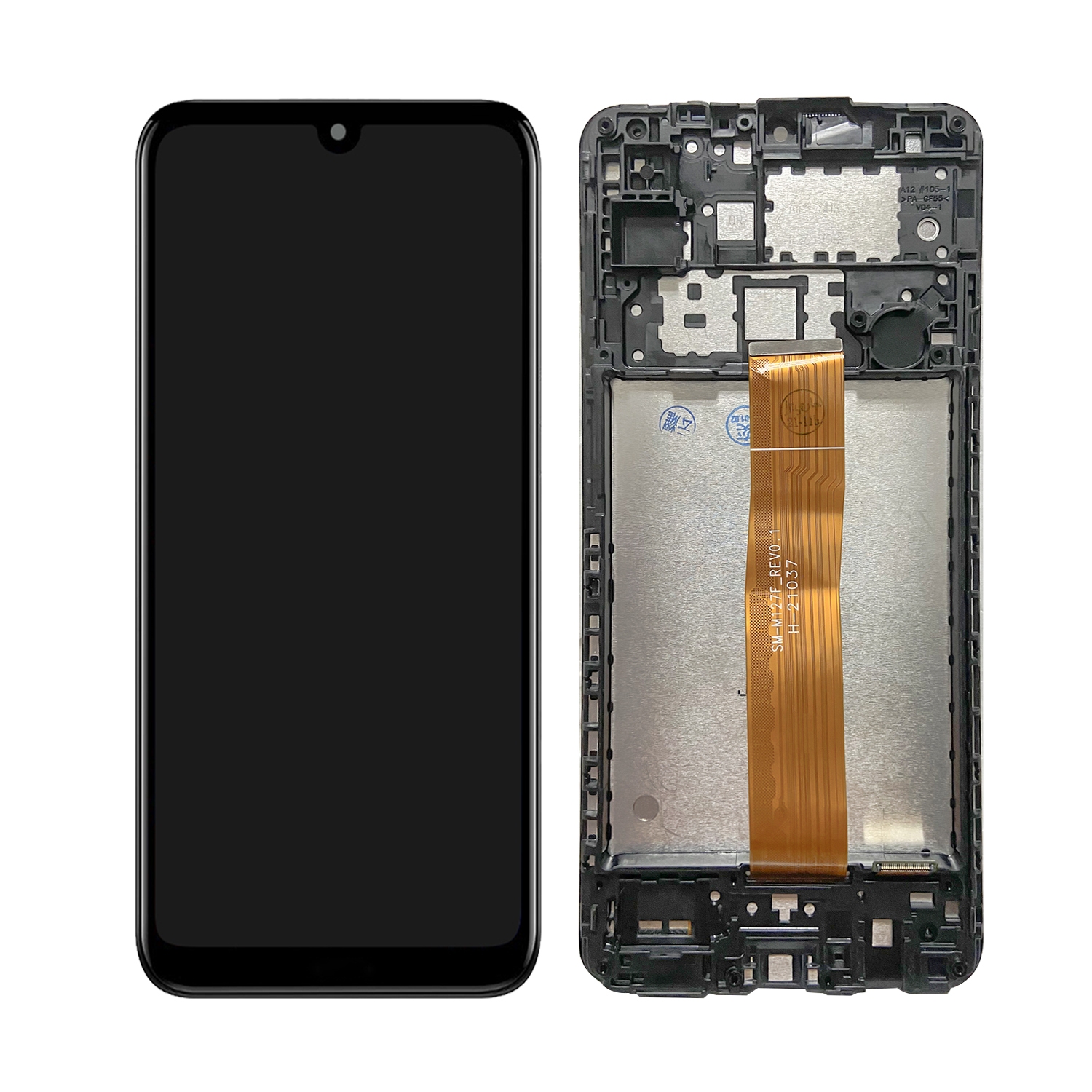LCD SAMSUNG A12 / A125 BLACK WITH FRAME Original (Service packing)