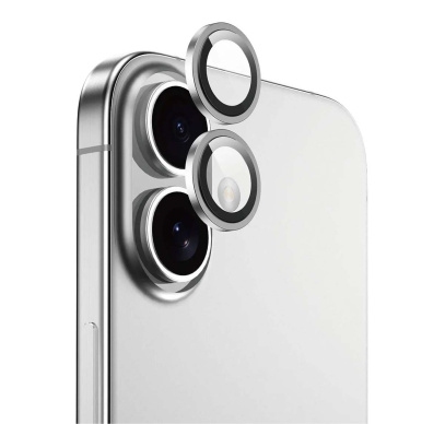 Защитное стекло Camera Metal iPhone 16/16 Plus Sliver