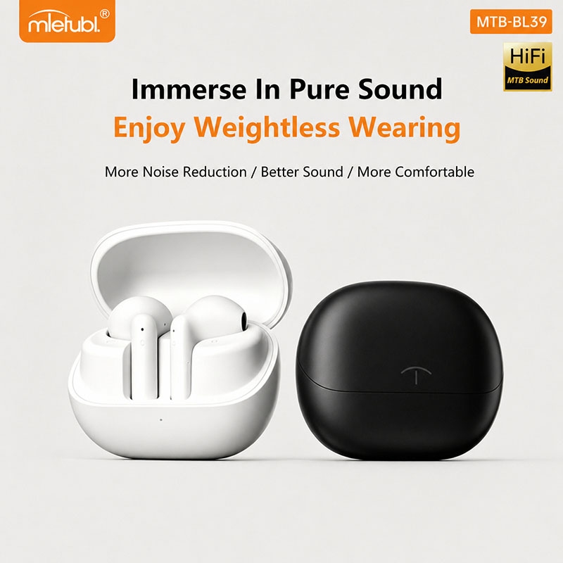 Mietubl TWS MTB-BL39 ENC call noise cancellation, IPX4 splash-proof White